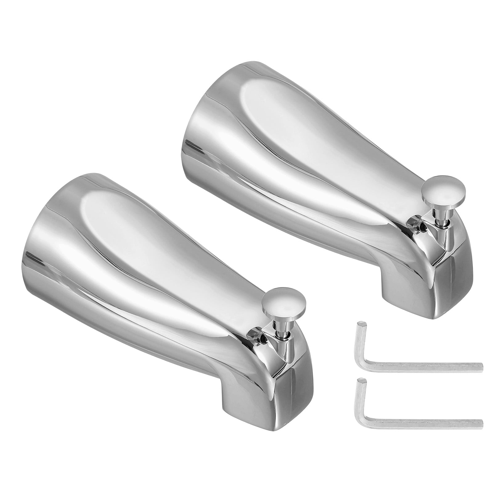 Uxcell 2Pack Slip on Diverter Tub Spout, Zinc Alloy Bath Spout Bathtub Faucet with Pull-Up Diverter for 1/2 Inch Water Tub for Bathroom Kitchen, Silver