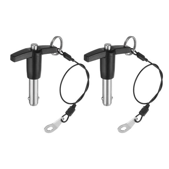 Uxcell 2Pack T Handle Lock Pins, 10mm x 20mm Usage Length Stainless Steel Push-Button Quick Release Pin