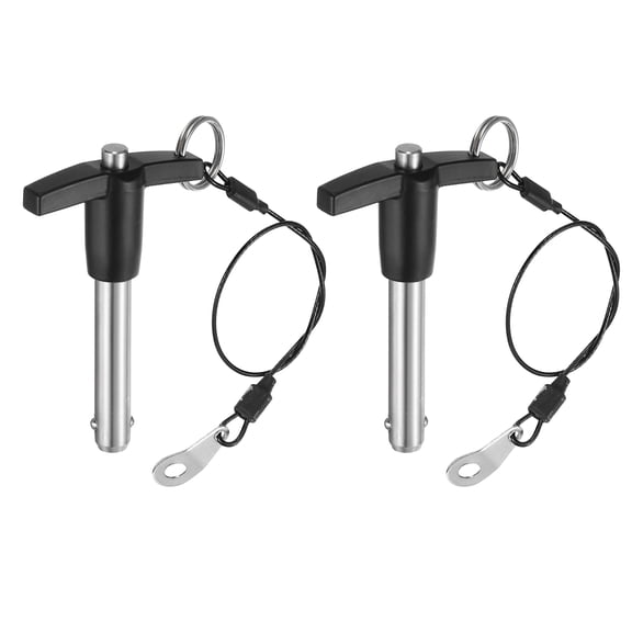 Uxcell 2Pack T Handle Lock Pins, 10mm x 40mm Usage Length Stainless Steel Push-Button Quick Release Pin