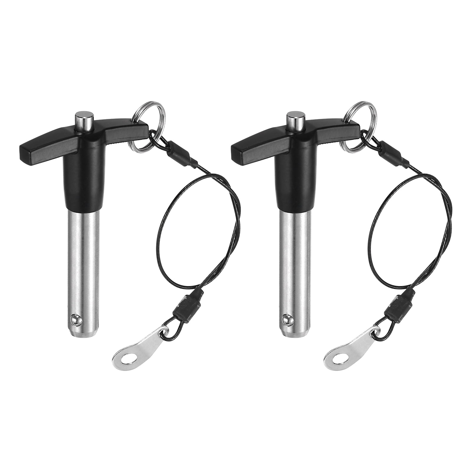 Uxcell 2Pack T Handle Lock Pins, 12mm x 50mm Usage Length Stainless Steel Push-Button Quick Release Pin