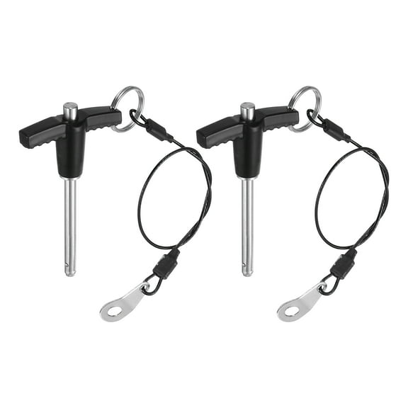 Uxcell 2Pcs T Handle Lock Pins 0.2x1.57" Usage Length Stainless Steel Push-Button Quick Release Pin