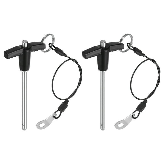 Uxcell 2Pack T Handle Lock Pins, 5mm x 60mm Usage Length Stainless Steel Push-Button Quick Release Pin