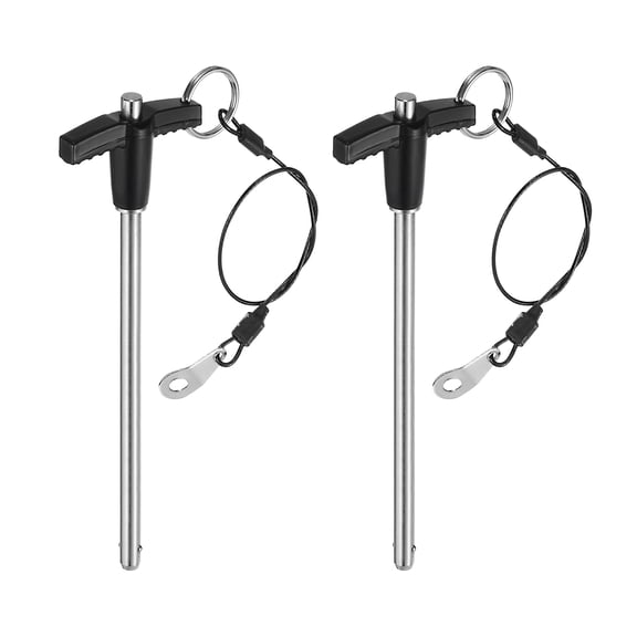 Uxcell 2Pack T Handle Lock Pins, 6mm x 100mm Usage Length Stainless Steel Push-Button Quick Release Pin