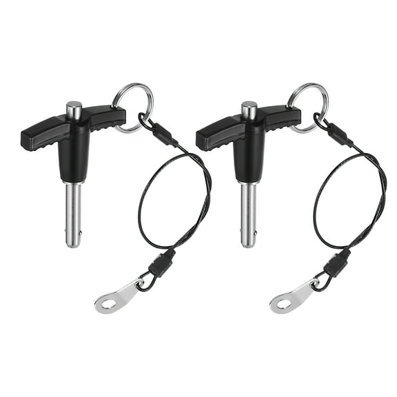 Uxcell 2Pack T Handle Lock Pins, 6mm x 20mm Usage Length Stainless Steel Push-Button Quick Release Pin