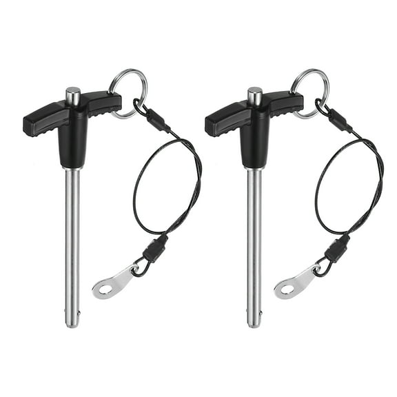 Uxcell 2Pack T Handle Lock Pins, 6mm x 60mm Usage Length Stainless Steel Push-Button Quick Release Pin