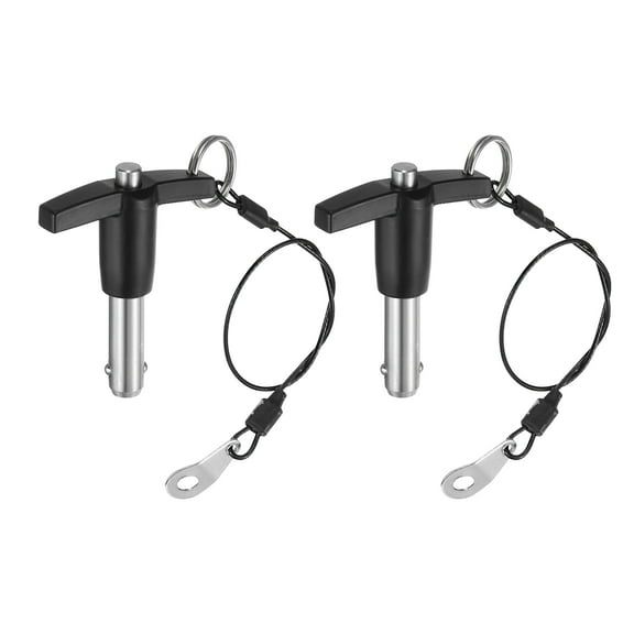 Uxcell 2Pack T Handle Lock Pins, 9.5mm x 20mm Usage Length Stainless Steel Push-Button Quick Release Pin