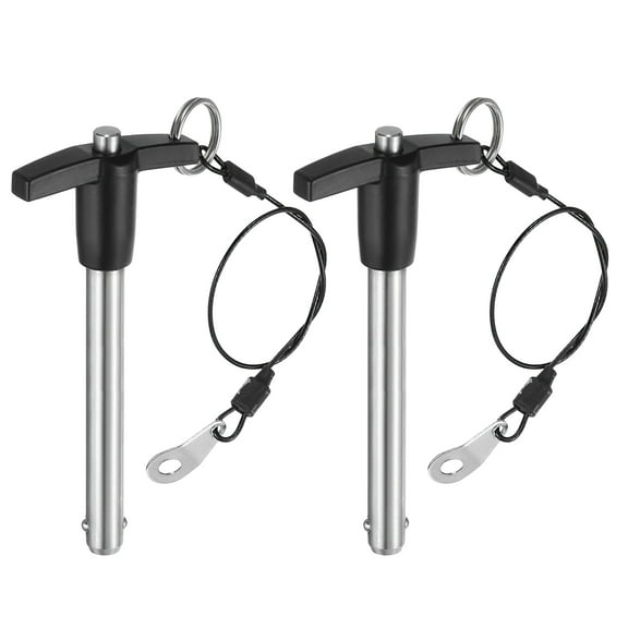 Uxcell 2Pack T Handle Lock Pins, 9.5mm x 70mm Usage Length Stainless Steel Push-Button Quick Release Pin