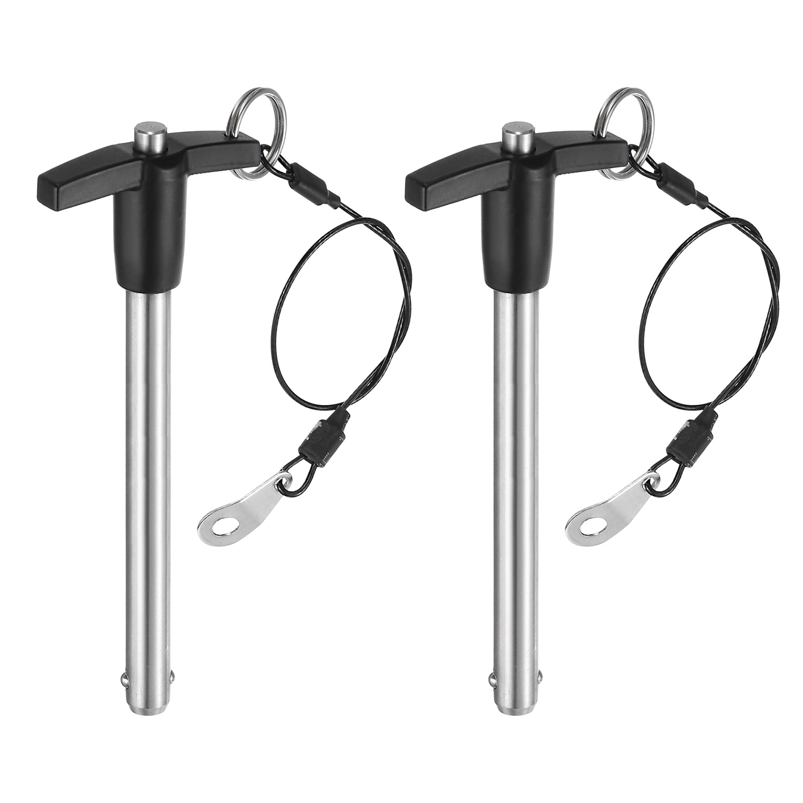 Uxcell 2Pack T Handle Lock Pins, 9.5mm x 90mm Usage Length Stainless Steel Push-Button Quick Release Pin