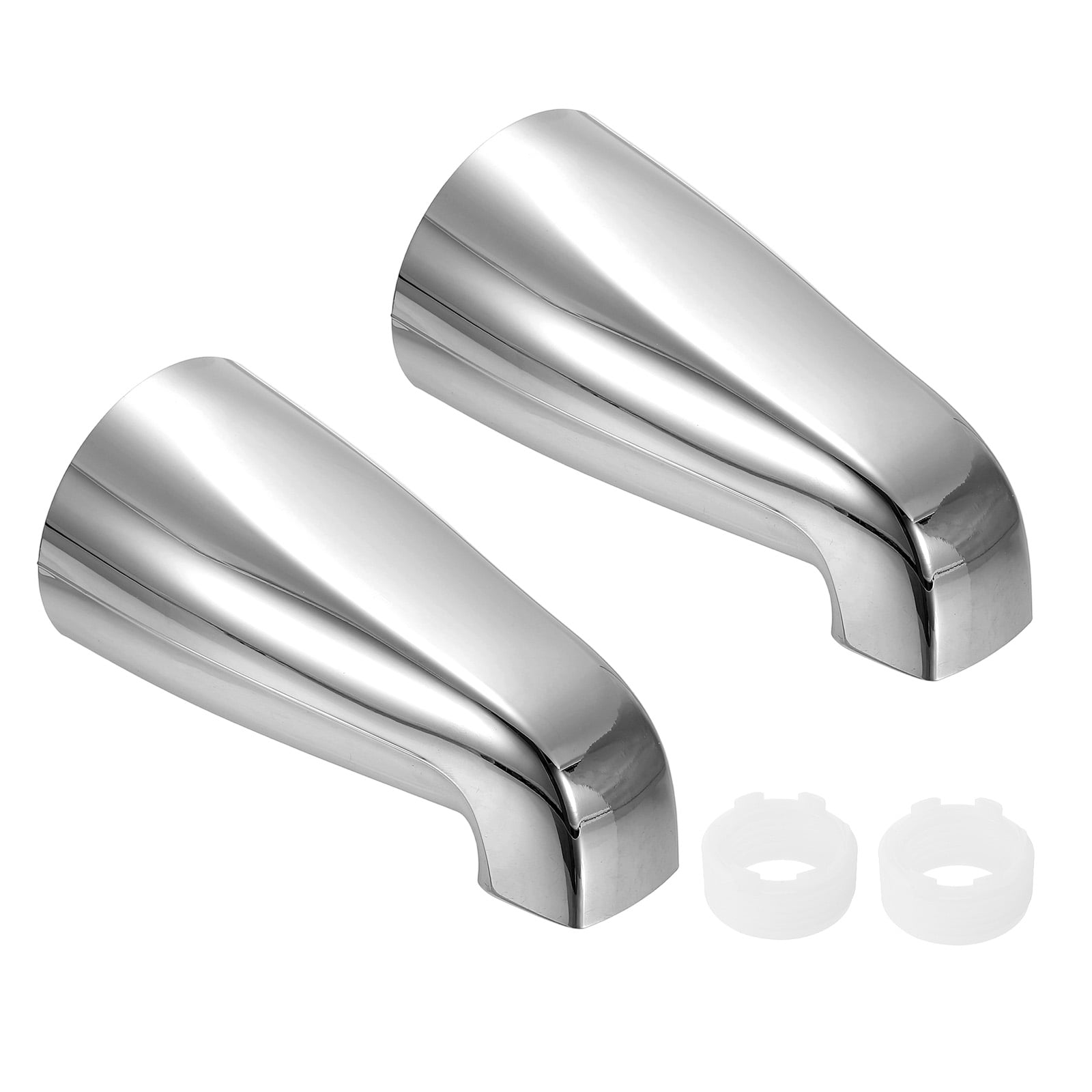 Uxcell 2Pack Universal Bath Tub Spout, Zinc Alloy Bath Spout Bathtub Faucet with Adapter for 1/2 Inch Water Tub for Bathroom Kitchen, Silver