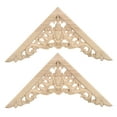 thumbnail image 1 of Uxcell 2Pack Wood Carved Appliques Unpainted Decorative Corner Carving Decals 16 x 16cm, 1 of 5