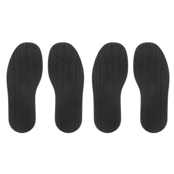 Uxcell 2Pair Shoe Bottom Full Sole Replacement 3.7mm Thickness Rubber Repair NonSlip for Flat Shoe, Black