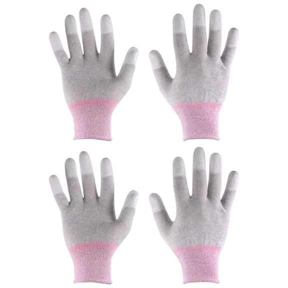 Uxcell 2Pairs ESD Anti Static Gloves 19cm High Resistance Carbon Fiber Computer Gloves(Small), Pink