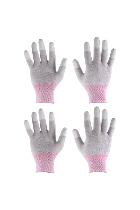 2Pairs ESD Anti Static Gloves 19cm High Resistance Carbon Fiber Computer Gloves(Small), Pink