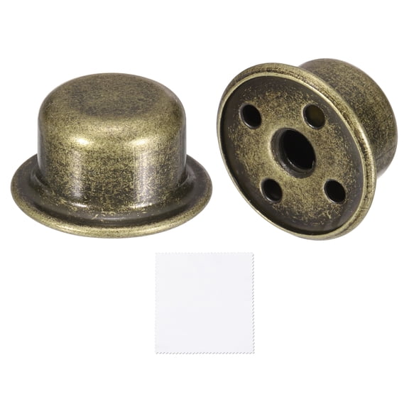 Uxcell 2Pcs 0.5" Tall Lamp Finials, 1/4-27 Thread Lamp Cap Knob Decoration Screw Cap Nuts with Cleaning Cloth for Table Floor Lighting Fixtures Shade Holder Decor, Bronze