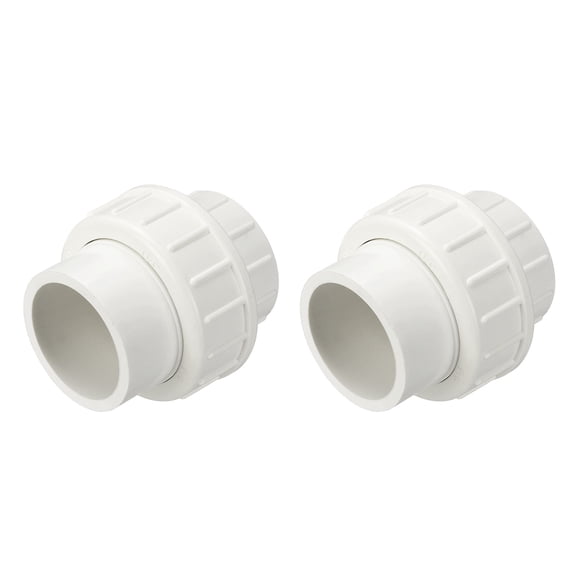Uxcell 2Pcs 1 1/4" Union Coupling Pipe Fitting, SCH40 (Socket x Socket) Furniture Grade Slip Union Coupling Adapter for Pipe Connection, Hose Extension