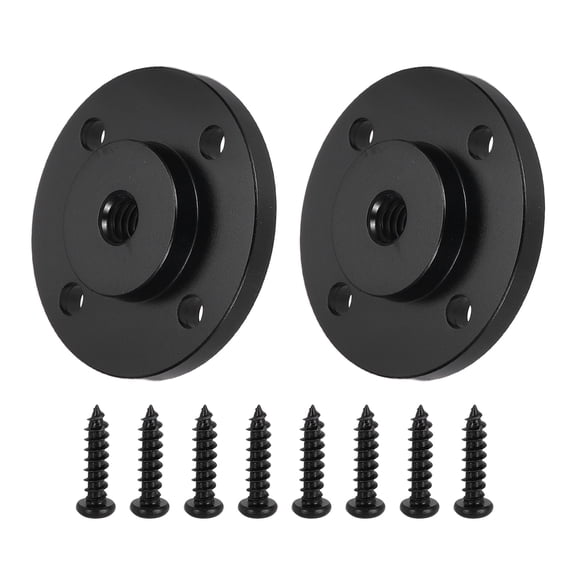 Uxcell 2Pcs 1/4"-20UNC Desktop Microphone Gooseneck Tube Flange Mount, Black