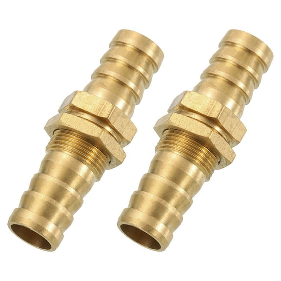 Uxcell Hose Barb Fitting, Hex Straight Pipe Fitting Brass Tone 1/2" x 2" x 11/16"