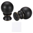 thumbnail image 1 of Uxcell 2Pcs 1.5" Tall Lamp Finials, 1/4-27 Thread Lamp Cap Knob Decoration Screw Cap Nuts with Cleaning Cloth for Table Floor Lighting Fixtures Shade Holder Decor, Black/Gold, 1 of 7