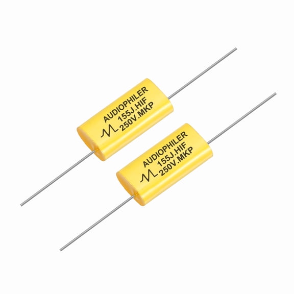 Uxcell 2Pcs 1.5uF High-Frequency Divider Capacitor, 250V Audio Speaker Crossover Non-Polarity Polypropylene MKP Film Capacitors