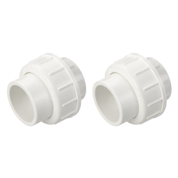 Uxcell 2Pcs 1" Union Coupling Pipe Fitting, SCH40 (Socket x Socket) Furniture Grade Slip Union Coupling Adapter for Pipe Connection, Hose Extension