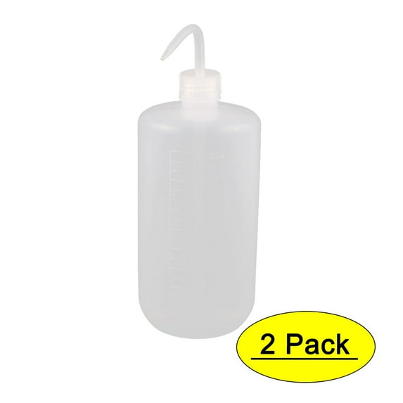 Uxcell 2Pcs 1000ml Plastic Sharp Beak Elbow Squeeze Bottle Succulents Watering Clear
