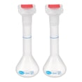 thumbnail image 1 of Uxcell 2Pcs 10ml Volumetric Flask, Polypropylene Graduated Volumetric Measuring Flask with Red Plug Cap Tolerance 0.1ml for Laboratory Science Experiment, Clear, 1 of 6