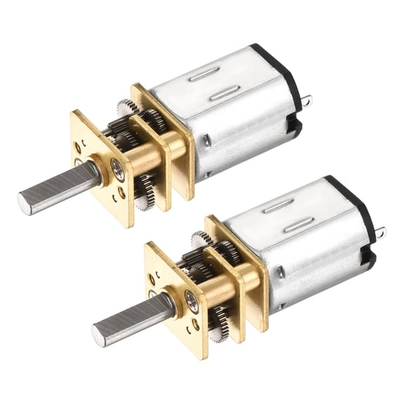 Uxcell 2Pcs 12V 100RPM Rated Torque 20 Output Shaft Length 10mm Micro DC Speed Reduction Motor Mini Metal Gearbox Motor