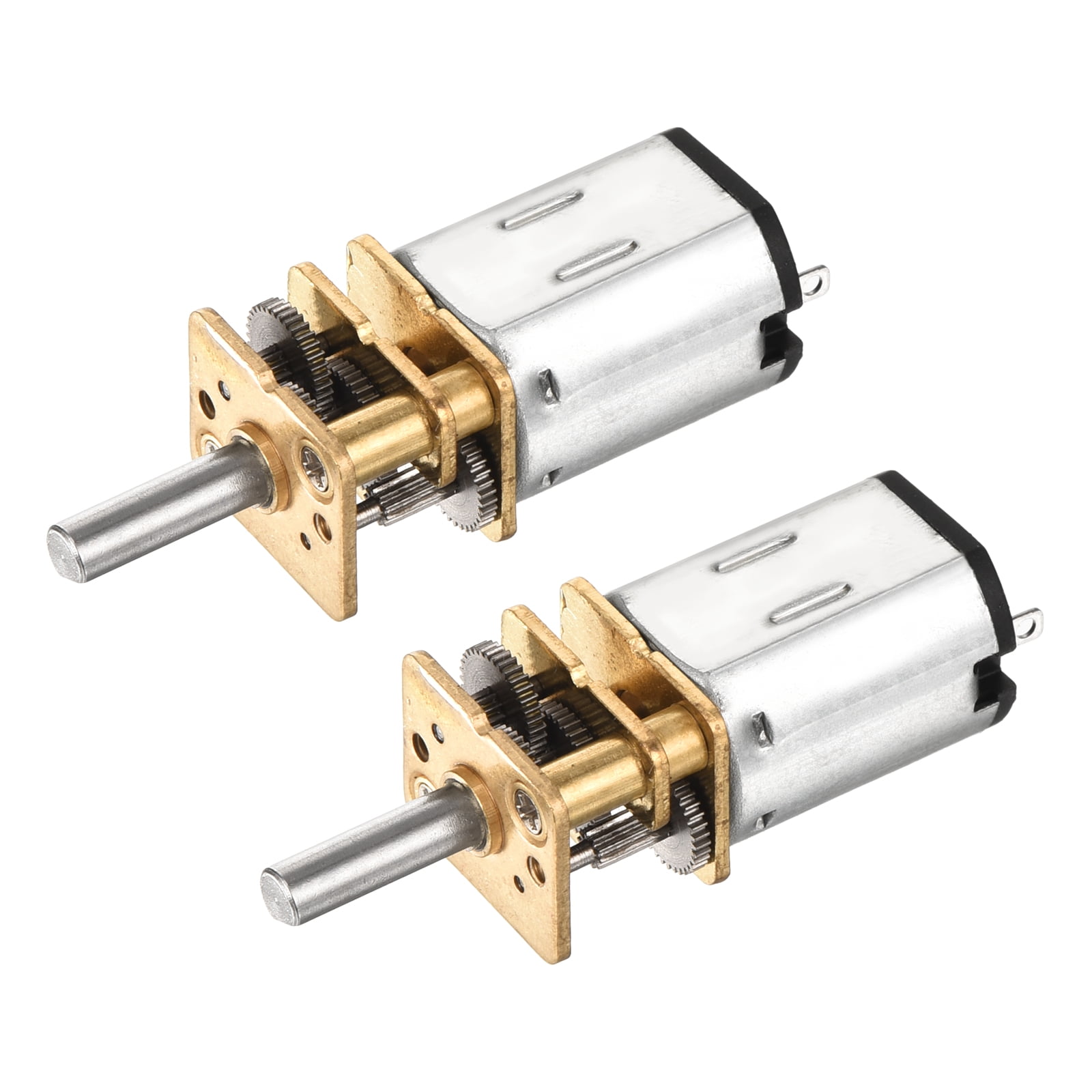 Uxcell 2Pcs 12V 200RPM Rated Torque 6 Output Shaft Length 10mm Micro DC Speed Reduction Motor Mini Metal Gearbox Motor