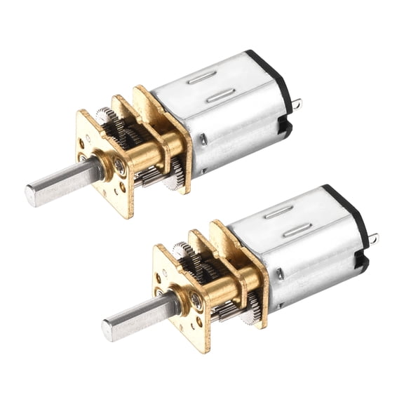 Uxcell 2Pcs 12V 300RPM Rated Torque 7 Output Shaft Length 10mm Micro DC Speed Reduction Motor Mini Metal Gearbox Motor