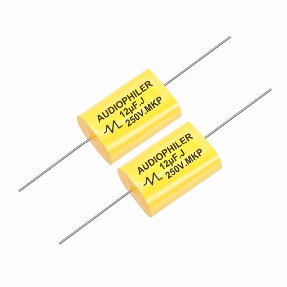 Uxcell 2Pcs 12uF High-Frequency Divider Capacitor, 250V Audio Speaker Crossover Non-Polarity Polypropylene MKP Film Capacitors
