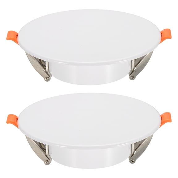 Uxcell 2Pcs 135mm/5.3" Round Ceiling Cover Plate, LED Downlight Hole Trim Wall Hole Spring Mount Decorative Flat Cap Access Panel for 3.3-4.9 Inch Ceiling or Wall Openings, Matte White