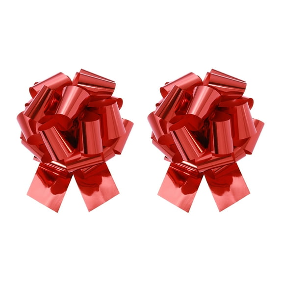 Uxcell Metallic Large Big Pull Bow Gift Wrapping Bows Ribbon for Wedding Car Baskets Presents Red 14 inch