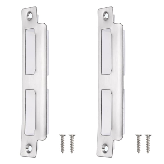 Uxcell 2Pcs 145mm x 37.5mm 201 Stainless Steel Door Latch Deadbolt Strike Plate, Silver