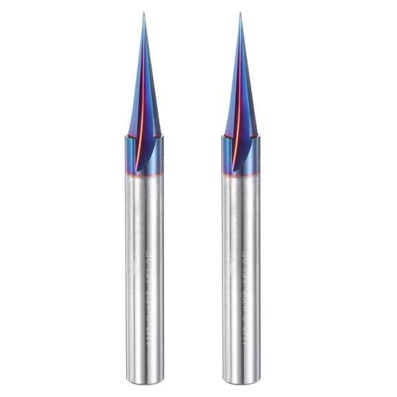 Uxcell 2Pcs 15 Degree V Groove Engraving Router Bit for CNC Tip and 3 Flutes 1/4 inch Shank Carving Bit Carbide End Mill