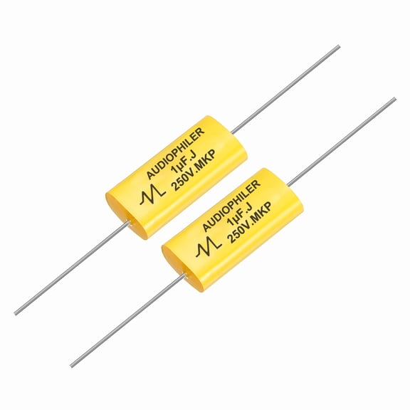 Uxcell 2Pcs 1uF High-Frequency Divider Capacitor, 250V Audio Speaker Crossover Non-Polarity Polypropylene MKP Film Capacitors