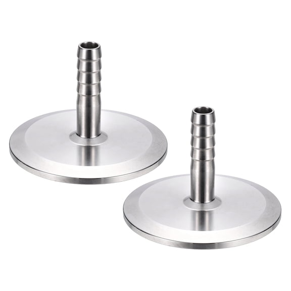 Uxcell 2Pcs 2" Tri Clamps to 3/8" Hose Barb Adapter, SUS304 Stainless Steel Sanitary Hose Barbed Fitting, Pipe Fitting Connector for Home Brew Distillation Beer Wine, 2.52 x 1.77"