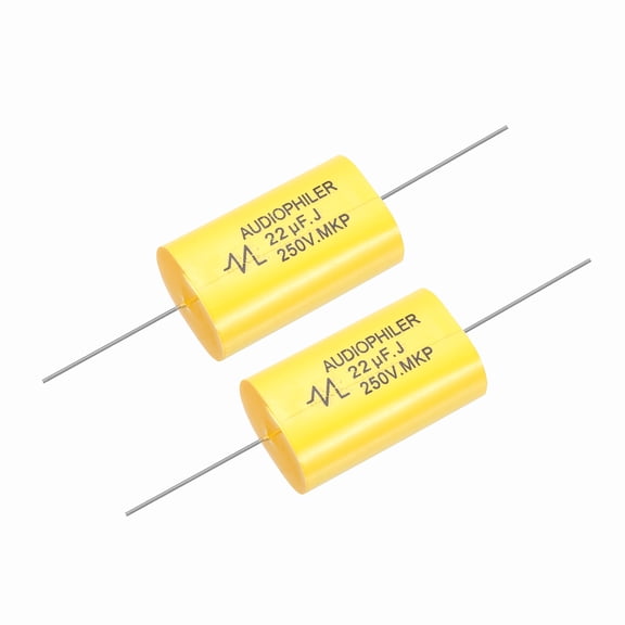 Uxcell 2Pcs 22uF High-Frequency Divider Capacitor, 250V Audio Speaker Crossover Non-Polarity Polypropylene MKP Film Capacitors