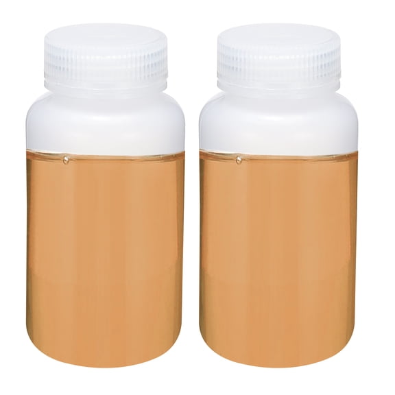 Uxcell 2Pcs 250ml Reagent Bottles, PP Wide Mouth Round Bottles with Screw Cap White