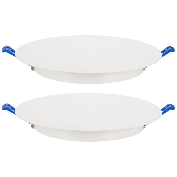 Uxcell 2Pcs 250mm/9.8" Round Ceiling Cover Plate, Downlight Hole Speaker Wall Hole Spring-Lock Decorative Steel Trim Cap Access Panel for 7.7-9.4" Ceiling or Drywall Openings, Matte White