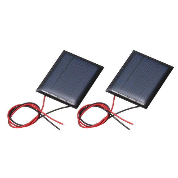 Uxcell 2Pcs 2V 0.12W 60.0mA Mini Solar Panels, Small Polycrystalline Solar Cell Panel with Cable for DIY Electric Toy Materials Kits Charger