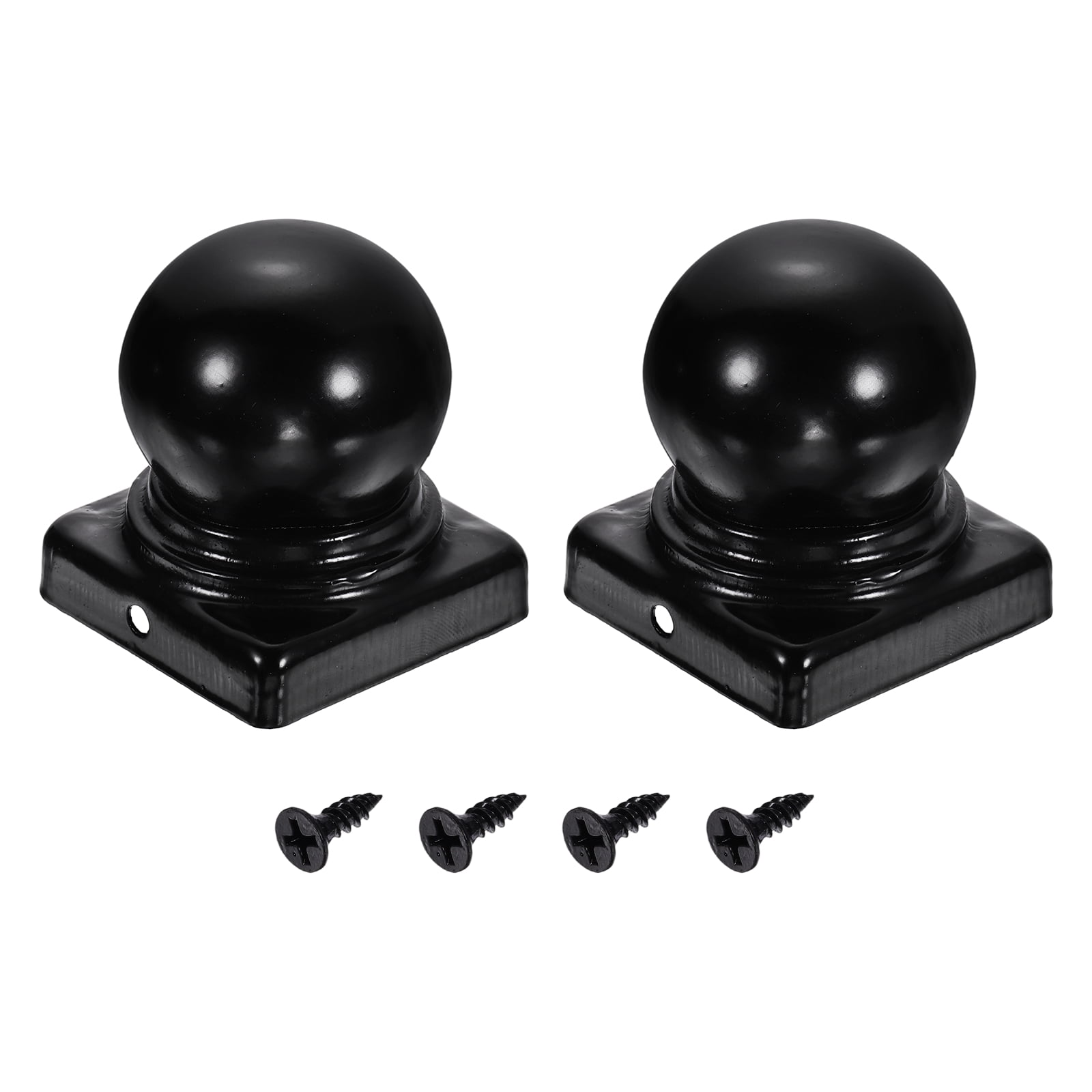 Uxcell 2Pcs 2x2in Fence Post Caps, Waterproof Ball Top Dome Iron Post ...