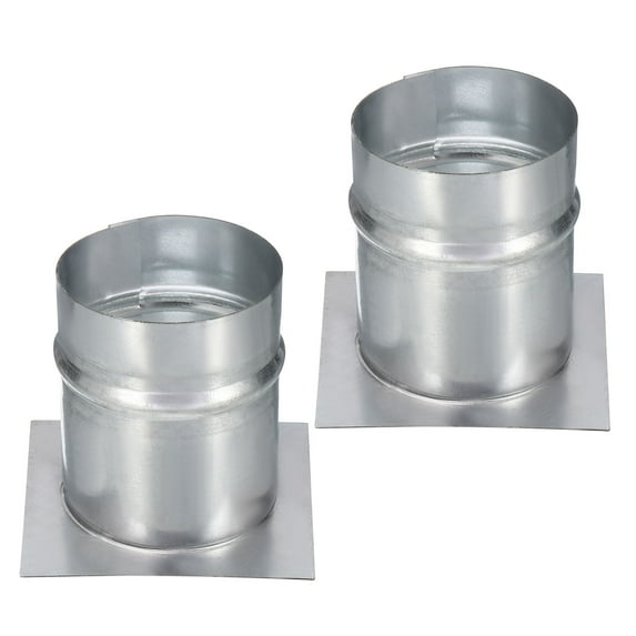 Uxcell 2Pcs 3" Galvanized Steel Duct Connector Flange Air Ducting Mounting Plate,4"x4" Base