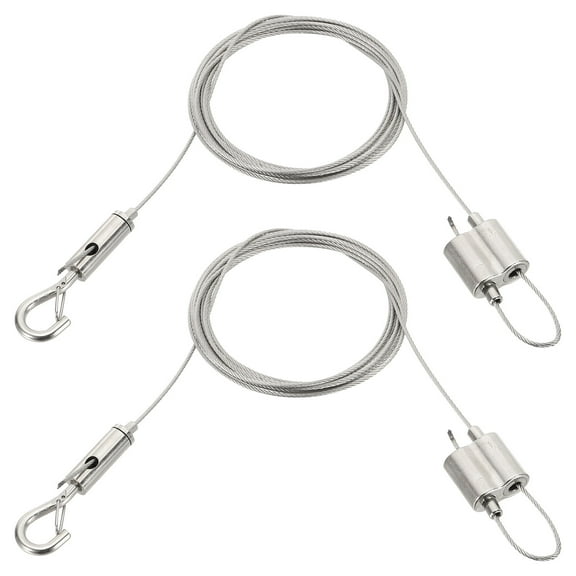 Uxcell 2 Sets 3 Meters x 1.5mm Picture Hanging Wire with Double Way Adjustable Hook