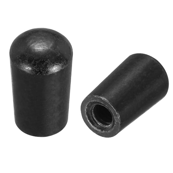 Uxcell 2Pcs 3 Way Guitar Toggle Switch Tip, M4 Brass Threaded Toggle Pickup Switch Knob Tip for LP Electric Guitar Replacement Parts, Black