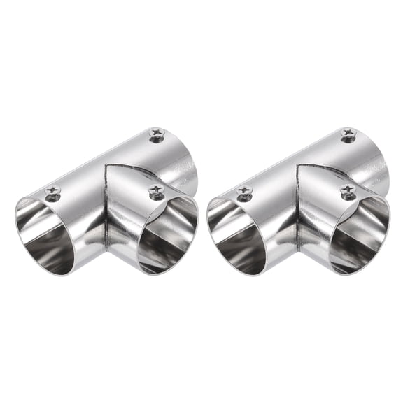 Uxcell 2Pcs 3-Way Tee Pipe Fitting, Fit 1-1/4 Inch OD Pipe Stainless Steel Structural Joint Pipe Connector Chain Link Fence Clamp for Fence Railing Handrail DIY
