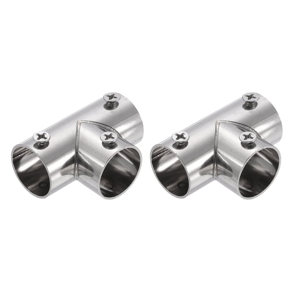 Uxcell 2Pcs 3-Way Tee Pipe Fitting, Fit 3/4 Inch OD Pipe Stainless Steel Structural Joint Pipe Connector Chain Link Fence Clamp for Fence Railing Handrail DIY