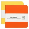 thumbnail image 1 of Uxcell 2Pcs 30 Sheet 300GSM/140lb Watercolor Sketchbook, Yellow/Orange, 1 of 6