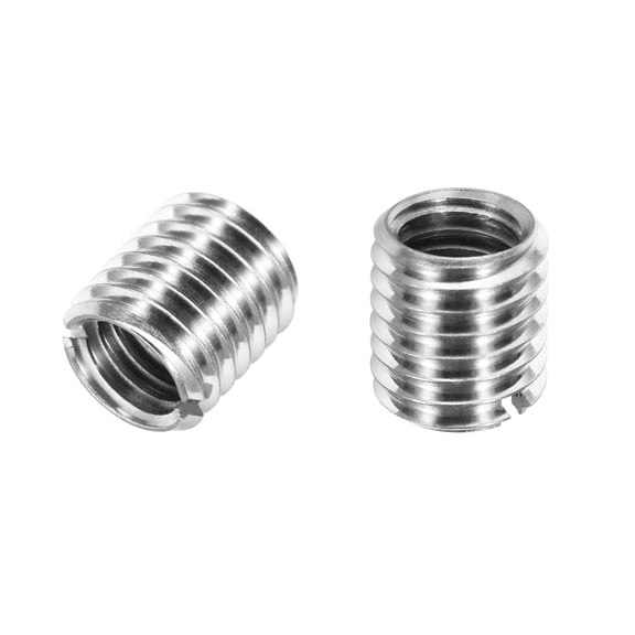 Uxcell 2Pcs 316 Stainless Steel Thread Reducing Nuts, M10x1.5 Male to M8x1.25 Female 10mm Long Metric Repairing Insert Nut Screw Threaded Adapters Sleeve Reducer Conversion Fastener