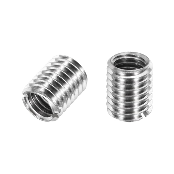 Uxcell 2Pcs 316 Stainless Steel Thread Reducing Nuts, M10x1.5 Male to M8x1.25 Female 12mm Long Metric Repairing Insert Nut Screw Threaded Adapters Sleeve Reducer Conversion Fastener