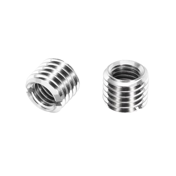 Uxcell 2Pcs 316 Stainless Steel Thread Reducing Nuts, M14x2 Male to M10x1.5 Female 12mm Long Metric Repairing Insert Nut Screw Threaded Adapters Sleeve Reducer Conversion Fastener